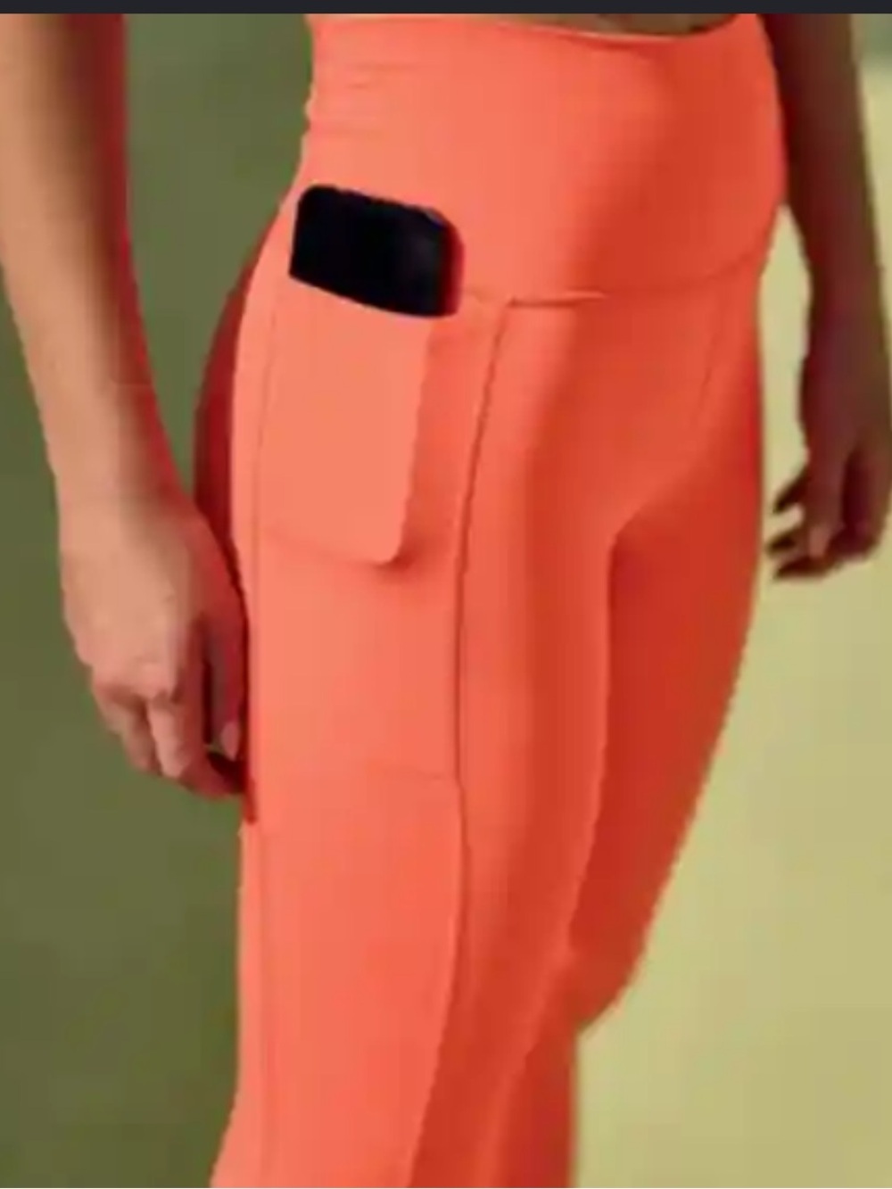 NWOT Vuori Studio Pocket Leggings in Coral Orange High-Waisted Leggings Sz XS